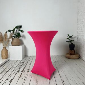 Stāvgalds ar elastīgo galdautu rozā krāsā