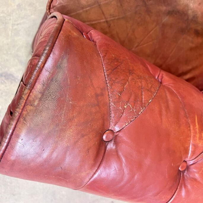 Chesterfield stila ādas atpūtas krēsls