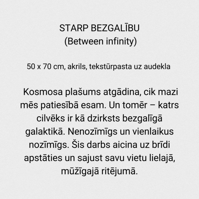 Kristīnes Krūmiņas glezna “Starp bezgalību”_