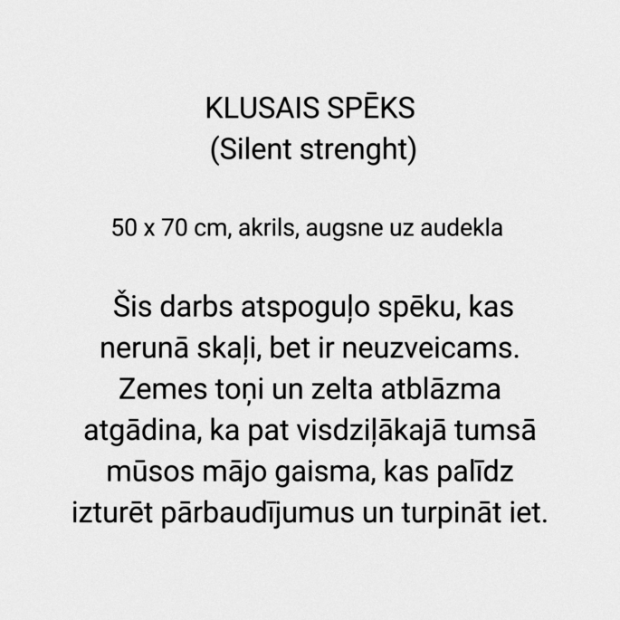 Kristīnes Krūmiņas glezna “Klusais spēks”