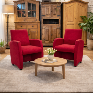 Sarkans auduma atpūtas krēsls