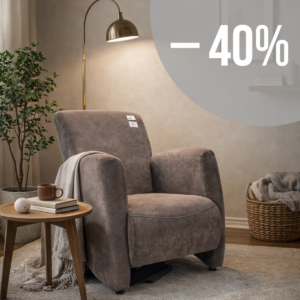 Pelēks zamšādas atpūtas krēsls