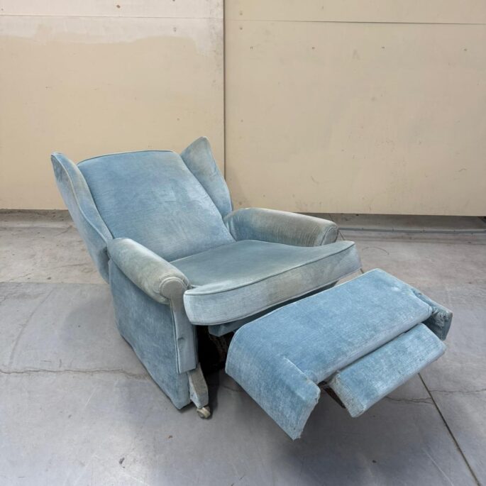 Zils auduma relax atpūtas krēsls (prece uz pasūtījumu)