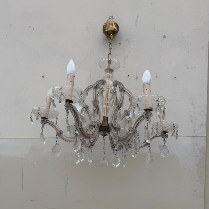 Griestu lustra ar kristāliem (prece uz pasūtījumu)