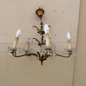 Franču stila griestu lustra ar kristāliem (prece uz pasūtījumu)