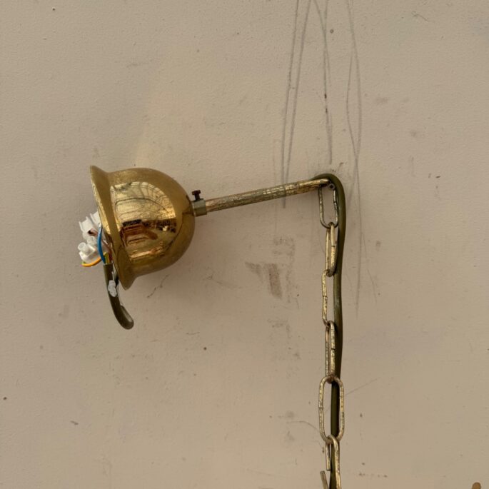 Vintage stila piecu lampu lustra ar porcelāna elementiem (Prece uz pasūtījumu)