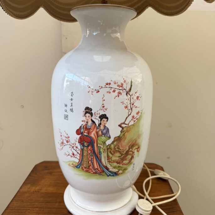 Keramikas galda lampa ar japāņu dizainu (prece uz pasūtījumu)