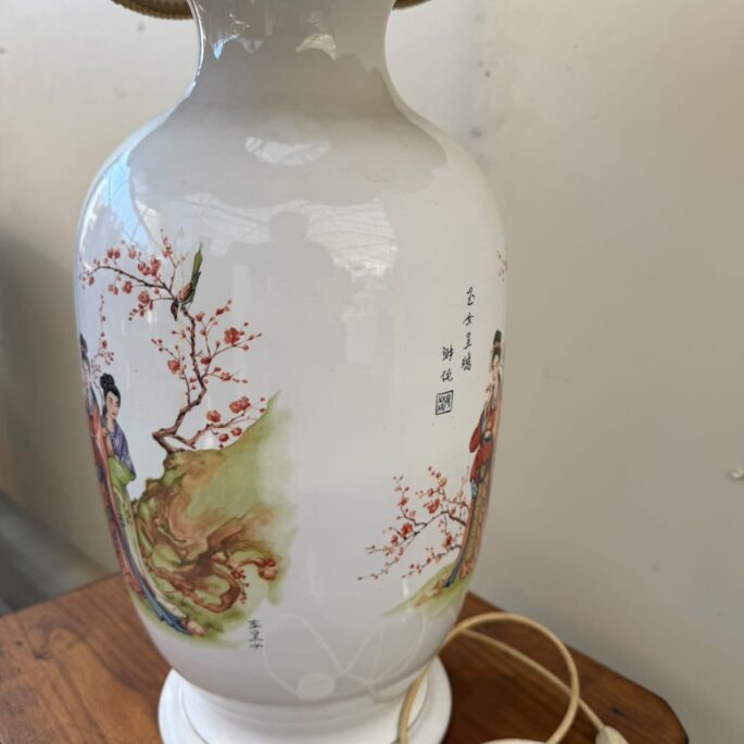 Keramikas galda lampa ar japāņu dizainu (prece uz pasūtījumu)