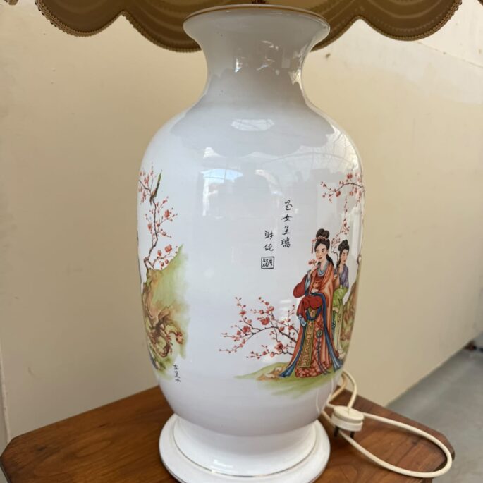 Keramikas galda lampa ar japāņu dizainu (prece uz pasūtījumu)